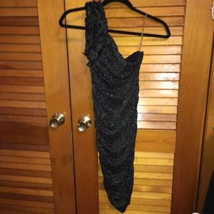 Women's Black One Shoulder Dress